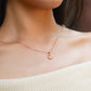 18KN08 18K Solid Rose Gold Alphabet Necklace