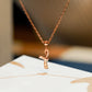 18KN08 18K Solid Rose Gold Alphabet Necklace