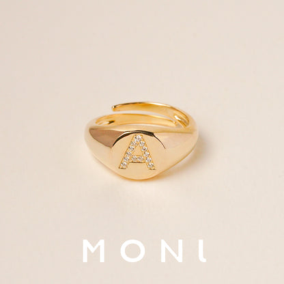 MR01 925 Silver Alphabet Ring