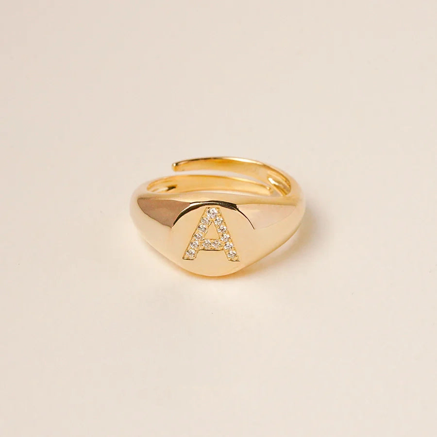 MR01 925 Silver Alphabet Ring