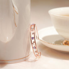 Load image into Gallery viewer, MB048 925 Silver Exquisite Orchid Hush Mellow Rose Bangle
