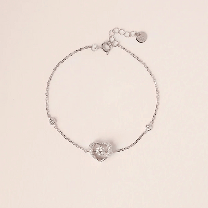 MB059 925 Silver Heartbeat Dancing Stone Bracelet