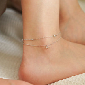 MB061 925 Silver Wind Chime Anklet