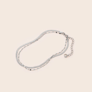 MB074 925 Silver Waves Anklet