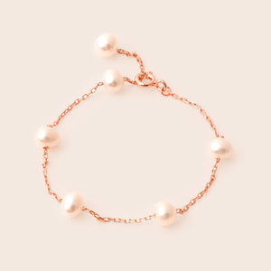 MBP04 925 Silver Pearl RoseGold Bracelet