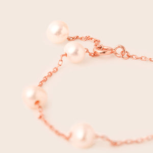 MBP04 925 Silver Pearl RoseGold Bracelet