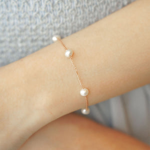 MBP04 925 Silver Pearl RoseGold Bracelet