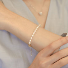 Load image into Gallery viewer, MBP05 925 Silver Pearl Chain Bracelet
