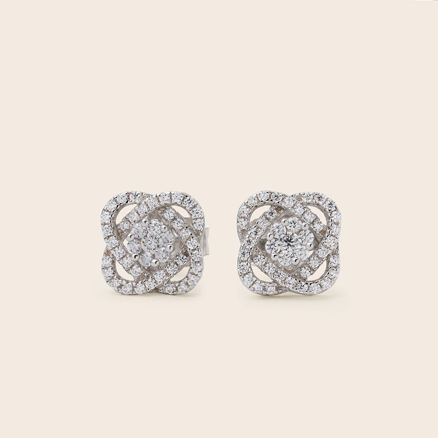 ME048 925 Silver Flower Earrings