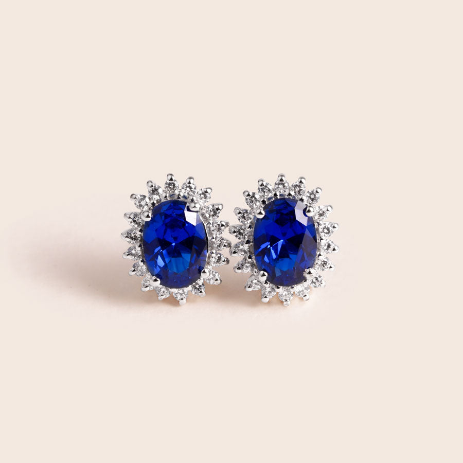 ME422 925 Silver Royal Blue Earrings