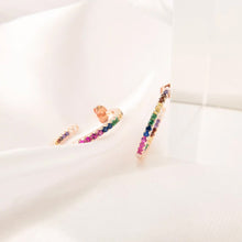 Load image into Gallery viewer, ME548 925 Silver Rainbow Hoop Earrings
