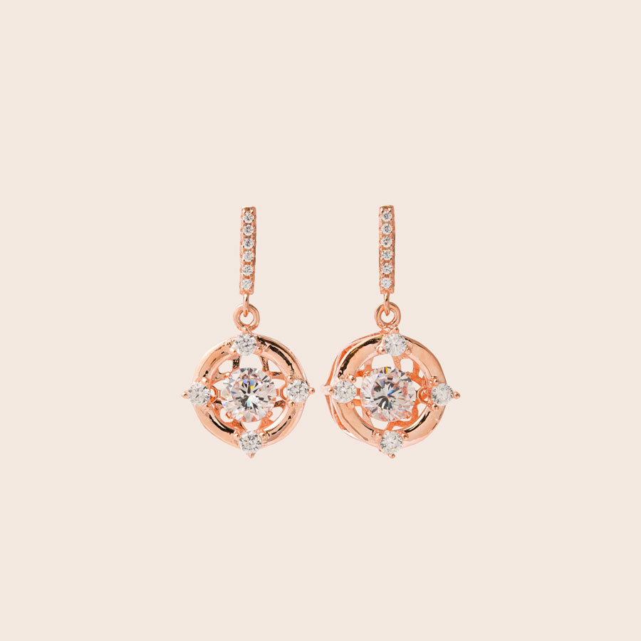 ME554 925 Dancing Stone Drop Earrings