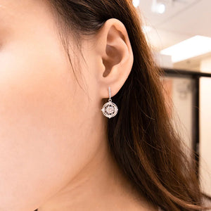 ME554 925 Silver Dancing Stone Drop Earrings