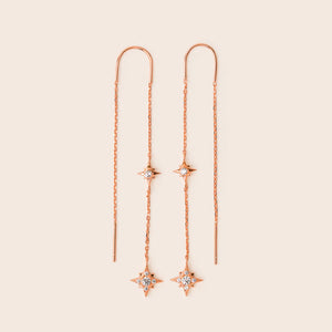 ME569 925 Silver Star Drop Earrings