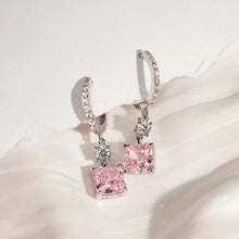 Load image into Gallery viewer, ME595 925 Silver Pink Drop Earrings
