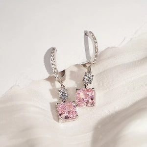 ME595 925 Silver Pink Drop Earrings