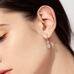 ME595 925 Silver Pink Drop Earrings