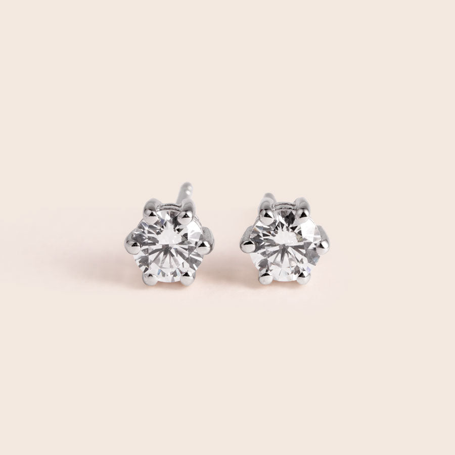 ME610 925 Solitaire Stud Earrings
