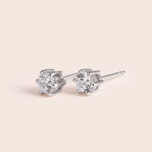 Load image into Gallery viewer, ME610 925 Silver Solitaire Stud Earrings
