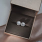 ME612 925 Silver Halo Solitaire Stud Earrings