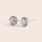 ME612 925 Silver Halo Solitaire Stud Earrings
