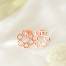 Load image into Gallery viewer, ME643 925 Silver Honeycomb Earrings
