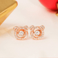 ME705 925 Silver Teddy Dancing Stone Earrings