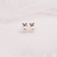 MEP24 925 Silver Pearl Stud Earrings