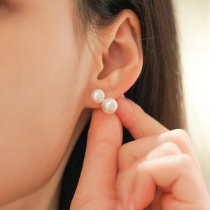 MEP29 925 Silver Pearl Stud Earrings