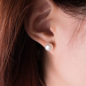 MEP29 925 Silver Pearl Stud Earrings