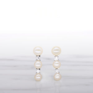 MEP32 925 Silver Pearl Drop Earrings