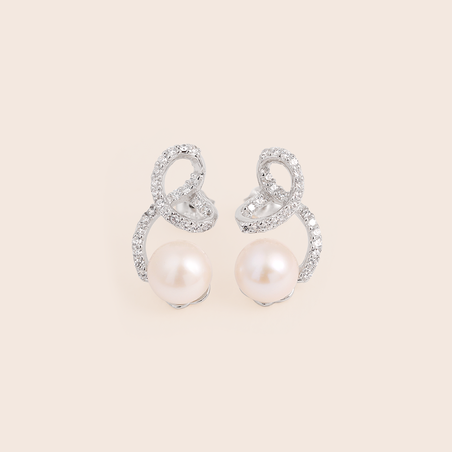 MEP38 925 Twist Pearl Earrings
