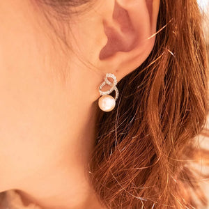 MEP38 925 Silver Twist Pearl Earrings