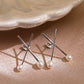 MEP46 925 Silver Pearl Crossing Earrings