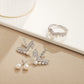MEP55 925 Silver V Shaped Pearl Earrings