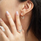 MEP55 MR225 925純銀 珍珠 V型 戒指 耳環 套裝