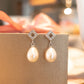 MEP59 925 Silver Drop Pearl Earrings