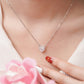MN013 925 Silver Heart Halo Necklace