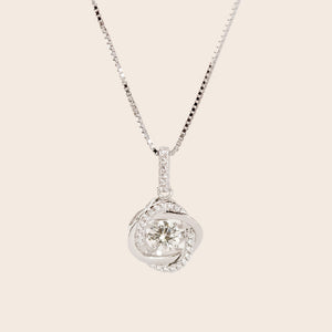 MN057 925 Silver Dancing Stone Necklace