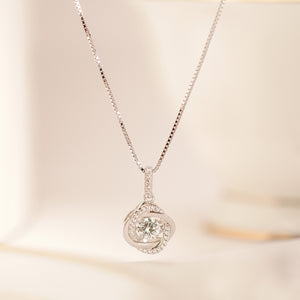 MN057 925 Silver Dancing Stone Necklace