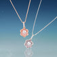 MN070 925 Silver Sakura Dancing Stone Necklace