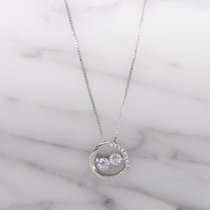 MN071 925 Silver Dancing Stone Necklace