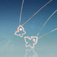 MN074 925 Silver Dancing Stone Butterfly Necklace
