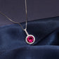 MN110 925 Silver Red Halo Necklace