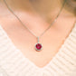 MN110 925 Silver Red Halo Necklace
