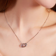 Load image into Gallery viewer, MN113 925 Silver Heart Planet Dancing Stone Necklace
