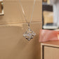 MN134 925 Silver Four Petal Flower Dancing Stone Necklace