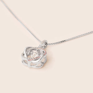 MN183 925 Silver Halves Dancing Stone Necklace