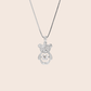 MN187 925 Silver twinkle bear Dancing Stone Necklace