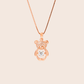 MN187 925 Silver twinkle bear Dancing Stone Necklace